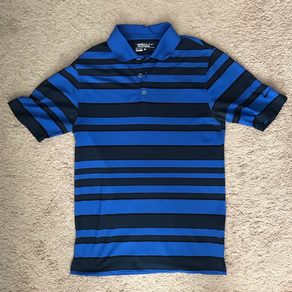 Nike Black & Blue Dri-Fit Polo